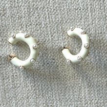 Load image into Gallery viewer, Pearl studded hoop earrings
