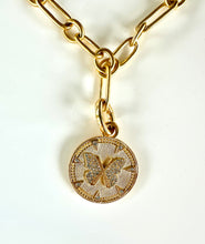 Load image into Gallery viewer, Chunky Link chain with Butterfly Embellished Charm
