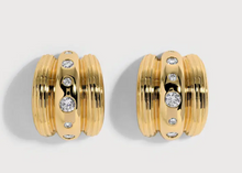 Load image into Gallery viewer, Gold and CZ Earrings
