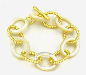 Mother of Pearl Chunky Loop Bracelet