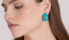 Load image into Gallery viewer, Ocean Blue Resin pierced earrings
