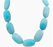 Load image into Gallery viewer, Carved Turquoise Resin Necklace
