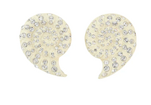 Load image into Gallery viewer, Ivory Crystal Sparkle shell earrings
