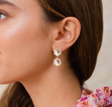 Load image into Gallery viewer, Pave Crystal Flower Drop Earrings
