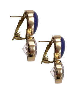 Iolite and Quartz Earrings